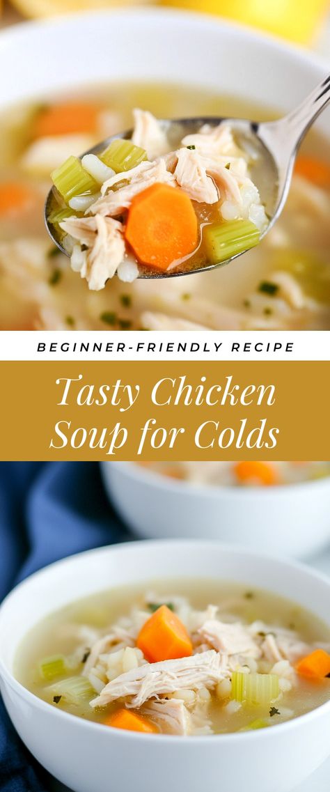 Image for Tasty Chicken Soup for Colds Soup After Surgery, Soups For Sick Days, Soup For Colds, Chicken Soup For Colds, Soup For Sick, Sick Chicken, Easy Chicken Soup, Stews Recipes, Feeling Under The Weather