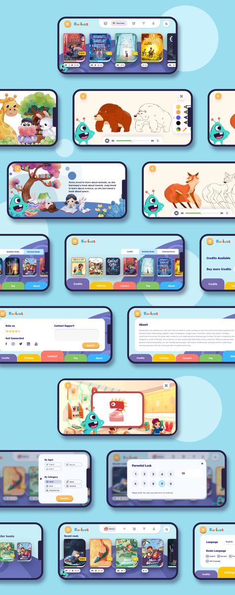 Game App Ui, Kids Learning App, Interactive Games For Kids, Kids App Design, Mobile Game Ui, Book Games, Kids Learning Apps, Reading Learning, Mobile Application Design