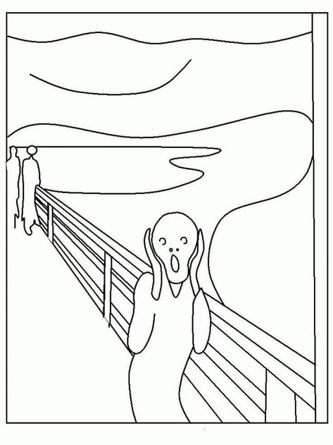 The Scream Painting, Scream Painting, فنسنت فان جوخ, Famous Art Paintings, The Scream, Edvard Munch, Classic Paintings, Coloring Pages To Print, Famous Art