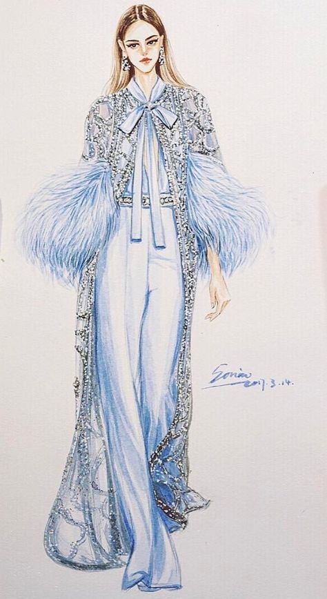 Elie Saab by @sonia_shao| Be Inspirational ❥|Mz. Manerz: Being well dressed is a beautiful form of confidence, happiness & politeness Fashion Illustration Design, Fashion Figure Drawing, Dress Illustration, Fashion Illustration Sketches Dresses, Valentino Couture, Fashion Design Sketchbook, Fashion Sketches Dresses, Fashion Drawing Dresses, Sketches Dresses