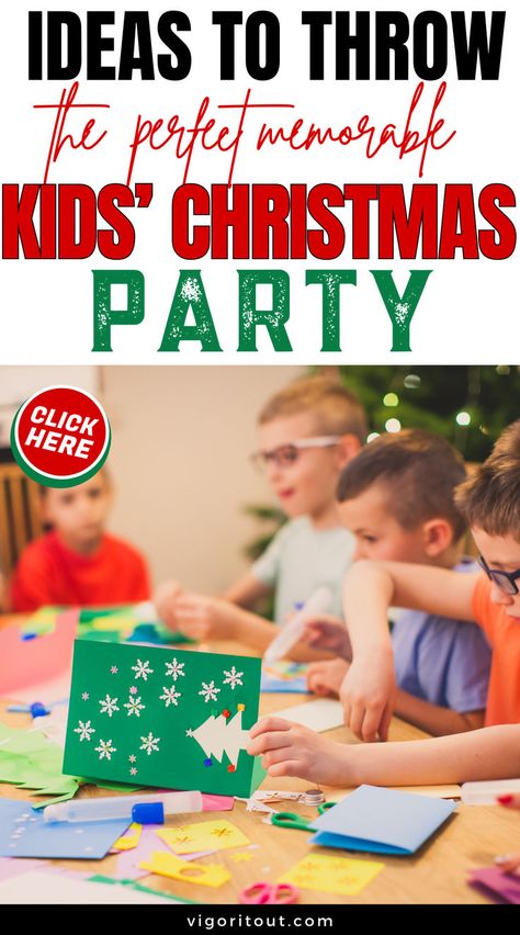 The best kid's Christmas party ideas for a memorable holiday party. Exactly how to host a perfect kids' Xmas party from games, to holiday drinks for kids, to festive appetizers and desserts, and crafts to do as well! Have the perfect kid's christmas party this year and make a day to remermber/! Kids Christmas Party At Home, Boys Christmas Party Ideas, Christmas Class Party Craft, Friendsmas Party Ideas Kids, Kids Class Christmas Party Ideas, Church Christmas Party Ideas Kids, Children's Christmas Party Games, Christmas Pj Party Ideas For Kids, Christmas Party Ideas For Kindergarten