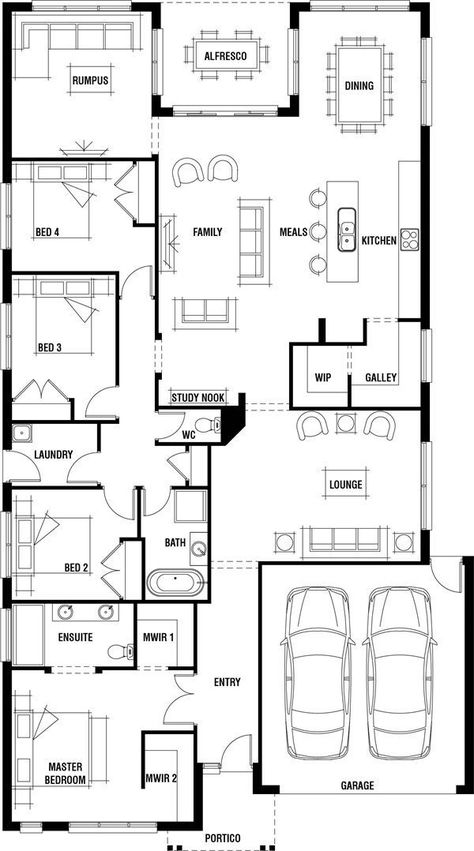 4 Bedroom House Plans Australia, House Plans Single Story, Single Story House Floor Plans, Smart House Plans, Single Story House, Four Bedroom House Plans, House Plans Australia, 6 Bedroom House Plans, Single Storey House Plans