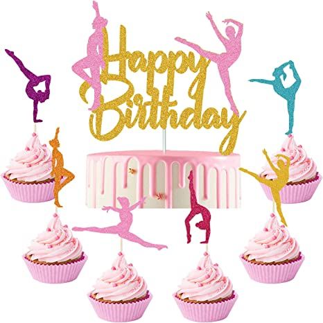 Amazon.com: Gymnastics Cake Topper Gymnast cupcake Topper for Gymnastics Themed Baby Girl Happy Birthday Party Supplies Colorful Sparkle Decorations 30+1 Pack : Grocery & Gourmet Food Gymnastics Cake Topper, Gymnastics Cake, Gymnastics Cakes, Sparkle Decorations, Gymnast Birthday Party, 8th Birthday Cake, Paw Patrol Birthday Cake, Gymnastics Birthday, Silhouette Cake