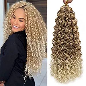 Amazon.com : GoGo Curl Crochet Hair for Black Women Water Wave Crochet Synthetic Hair Extensions Wavy Human Hair Deep Wave Beach Curl Curly Crochet Hair (18 inch(Pack of 6), 27/316) : Beauty & Personal Care Blonde Crochet Hairstyles, Water Wave Crochet Hairstyles, Wavy Crochet Hairstyles, Long Crochet Hairstyles, Freetress Beach Curl Crochet, Long Curly Crochet Hair, Freetress Crochet Hair, Crochet Wavy Hair, Crochet Curly Hair