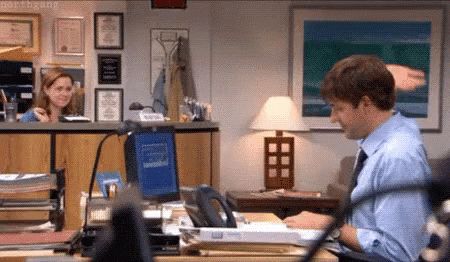 The Office GIF - The Office Highfive - Discover & Share GIFs High Five Gif, Jim And Pam, Office Gifs, Jim Pam, The Office Show, Jim Halpert, Office Memes, I Love Cinema, Dunder Mifflin