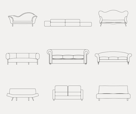 How To Draw A Sofa, Sofa Elevation, Draw Furniture, Sofa Illustration, Room Vector Illustration, How To Make Sofa, Living Room Vector, Ghost Project, Picture Frame Template