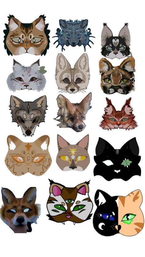 <3333333 Therian Mask Base, Cat Mask Diy, Felt Animal Masks, Therian Masks, Serval Cats, Therian Mask, Cat Mask, Arctic Fox, Animal Masks