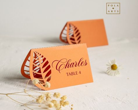 Place Card Svg Template Fall Wedding Dry Leaf Autumn Escort - Etsy Poland Cricut Place Cards, Leaf Place Cards, Thanksgiving Name Place Cards Cricut, Autumn Place Cards, Thanksgiving Cricut Name Cards, Cricut Fall Place Cards, Fall Place Cards, Norwex Party, Dry Leaf