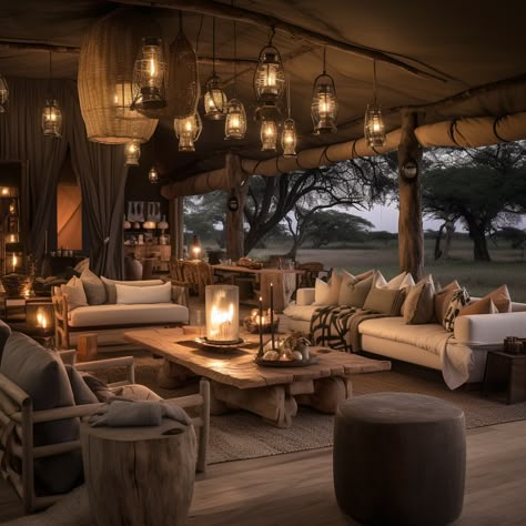 Safari Tent Decor, Jungle Tent, Safari Lodge Interior, Explorer Room, Safari House, African Lodge, Jungle Resort, Desert Resort, Modern Lodge