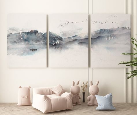 Mountain Wall Art, Landscape Wall Art, Lake Wall Art, Watercolor Mountain Print, Nature Wall Art, Mountain Poster, Landscape Painting, Lake Painting, Landscape Set Printed Art, 3 Piece Wall Art You can buy our art prints from the link in bio✨ #etsy #etsyshop #etsyseller #printableart #digitaldownload #digitalprinting #digitalprint #walldecor #wallart #watercolorpainting #oilpainting #landscapewallart #landscapepainting #mountainswallart #mountainspainting #lakepainting #lakewallart #landsca... View Painting, Wall Art Landscape, Lake Painting, Lake Art, Watercolor Mountains, Mountain Print, Lake Wall Art, 3 Piece Wall Art, Shades Of Gray