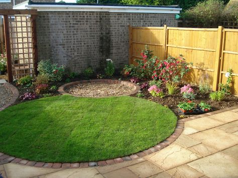 Circular Garden Design, Circular Lawn, Garden Design Pictures, Urban Garden Design, Backyard Ideas For Small Yards, Backyard Lighting, Garden Designs, Small Garden Design, Back Garden