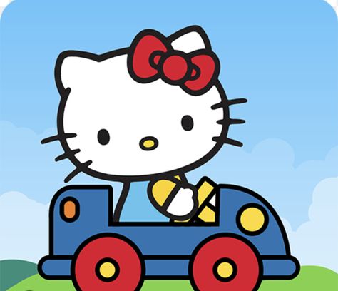 Little lady loves to drive Hello Kitty Parking Spot, Hello Kitty Race Car, Hello Kitty Driving, Sanrio Printables, Playlist Photos, Hello Kitty Games, Dear Mom And Dad, Fun Educational Games, Hello Kitty Car