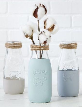 Milk Bottle Decor, Milk Bottle Craft, Milk Bottle Diy, Milk Jars, Today Is Monday, Fall Market, Milk Jar, Cotton Stems, Glass Milk Bottles