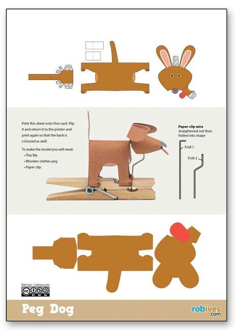 Paper Automata, Stuffed Animal Ideas, Make A Stuffed Animal, Kinetic Toys, Animal Ideas, Paper Toy, Clothes Pin Crafts, Paper Toys, Wood Toys