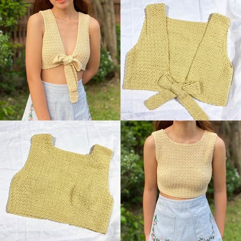 Top A Crochet, Sweater Knitting, Crochet Tank Top, Beginner Crochet, Textured Top, Crochet Fashion Patterns, Crochet Tank, Crochet Shirt, Knitted Tops