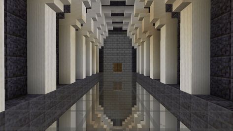 #minecraftarchitecture #minecraftaesthetic Minecraft Reflective Floor, Minecraft Mirror Floor, Minecraft Mirror, Mirror Effect, Glass Floor, Minecraft Architecture, Floor Patterns, Minecraft Houses, Floor Mirror