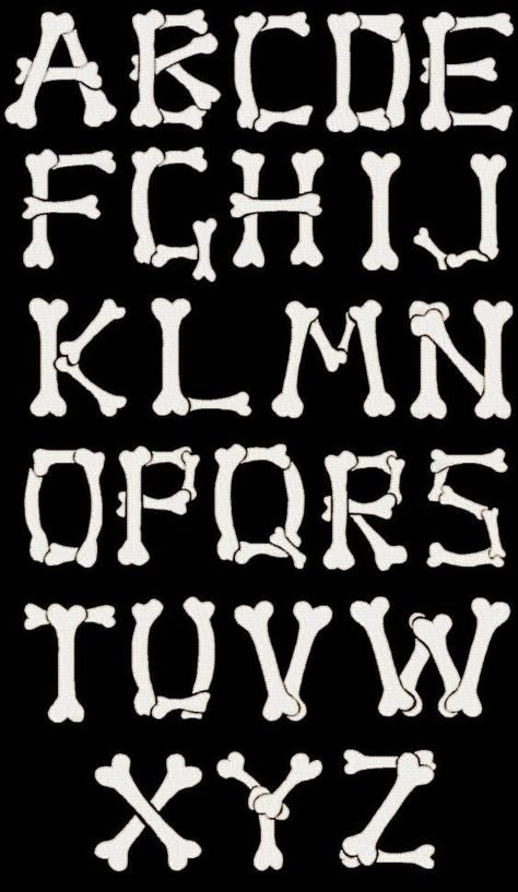 Font Styles Alphabet, Halloween Fonts Alphabet, Tattoo Font Styles, Tattoo Letters, Alfabet Font, Fonts Embroidery, Spooky Font, Tattoo Fonts Cursive, Lettering Styles Alphabet