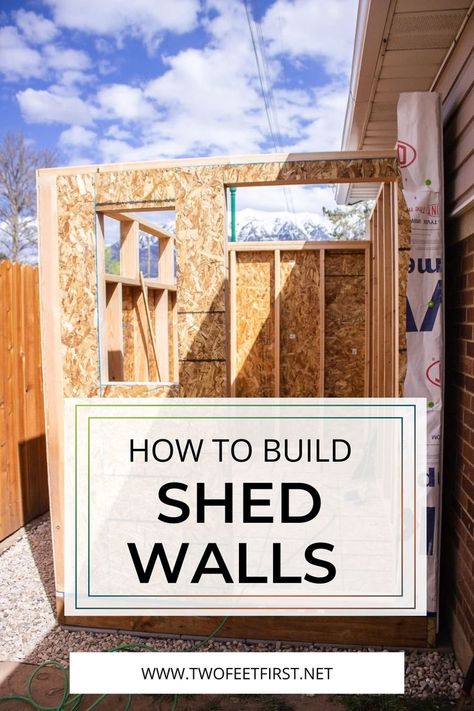 Building the walls of your storage shed is easier than you think, especially when you use twofeetfirst.net's simple guide. Learn how to frame a storage shed today and get started on your DIY project! Build Storage Shed, Storage Shed Plans 16x20, How To Build A Wood Shed, Diy Small Shed Plans, Storage Shed Workshop, How To Build A She Shed Cheap Easy Diy, How To Build A She Shed, How To Build A Shed, How To Build A Shed Cheap Easy Diy