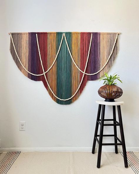 Rainbow Wall Hangingsearth Tones Decorboho Western | Etsy Simpul Makrame, Macrame Wall Hanging Large, Fiber Art Wall Hanging, Yarn Hanging, Boho Beautiful, Boho Wall Hanging, Rainbow Wall, Macrame Art, Modern Abstract Art