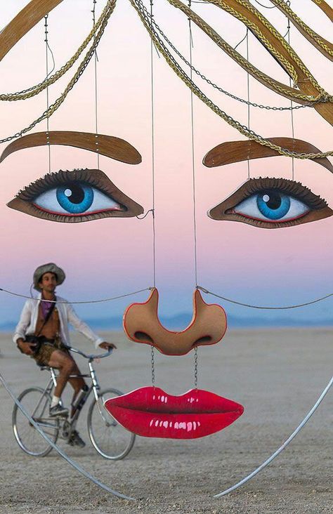 Art installation inspired with Salvador Dali at Burning Man Festival #art #festival #burningman Camouflage Art, Burning Man Art, Burning Men, Black Rock City, Burning Man Festival, Art Installation, Arte Popular, Arte Fantasy, Land Art