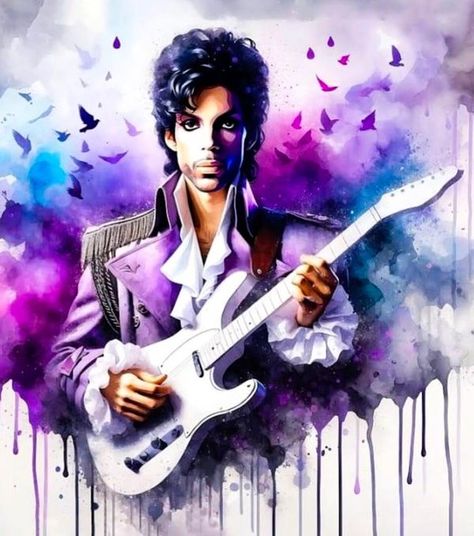 Rain Watercolor, Purple Rain Prince, Prince Tribute, Wall Art Music, Prince Art, Prince Purple Rain, Roger Nelson, Prince Rogers Nelson, Garage Art