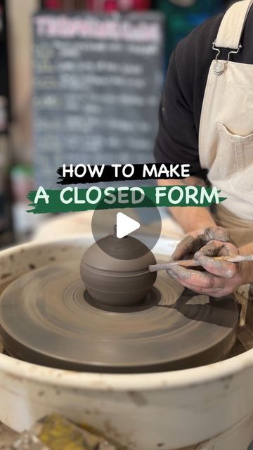 The Potters Shed • Pottery Classes in Adelaide on Instagram: "As requested, I wanted to show you the way I make closed forms. 

It is a very effient technique to make pieces that need a lid. 
This way you dont need to throw them in two parts, you can do it all in one. 

One very important tip for thos type of shape is to leave some clay at the top to close your form, specially if you decide to make a round shape like that. You will need clay at the top to be able to close it and make the knob. 

Its better to have a little bit more clay and take it off then to not have enough! 

Happy potting everyone. 

If you want to see any other shape here, comment bellow! 
👇🏼🪴❤️

#AdelaidePottery #PotteryClassesSA #ClayArtAdelaide #LearnPottery #AdelaideCrafts #CeramicsWorkshop #HandmadeInAdelaide Throwing Clay Ideas, Closed Forms Pottery, Pottery On The Wheel, Clay Throwing Ideas, Closed Form Ceramics, Closed Form Pottery, Pottery Shapes Ideas, Ceramic Closed Form, How To Make A Lid Pottery