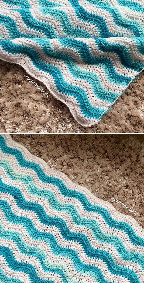 Bahama Waves Crochet Blanket, Crochet Blanket Ocean Theme, Crochet Blanket Waves, Wave Afghan Pattern Free, Crochet Beach Theme Blanket, Crochet Waves Blanket, Crochet Waves Pattern, Crochet Wave Blanket Free Pattern, Ocean Crochet Blanket