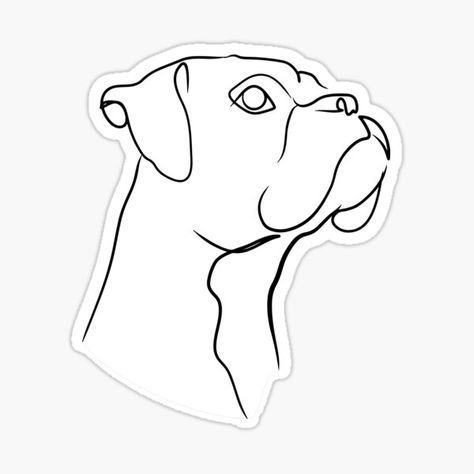 Add some doggy lovin' into your wardrobe with this cool boxer dog design or give it as a gift! Perfect for all boxer lovers. • Millions of unique designs by independent artists. Find your thing. Boxer Dog One Line Drawing, Boxer Line Tattoo, Boxer Dog Line Art Tattoo, Boxer Dog Tattoo Ideas Simple, Boxer Dogs Drawing, Dog Tattoo Boxer, Boxer Dog Line Drawing, Dog Boxer Tattoo, Boxer Line Drawing