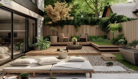 10 Japandi Garden Ideas for a Tranquil Outdoor Space – Making A Green Life by Lily Japandi Garden, Japanese Garden Backyard, Modern Japanese Garden, All Modern Furniture, Japandi House, Japandi Design, Exterior Stairs, House Backyard, Japanese Minimalism