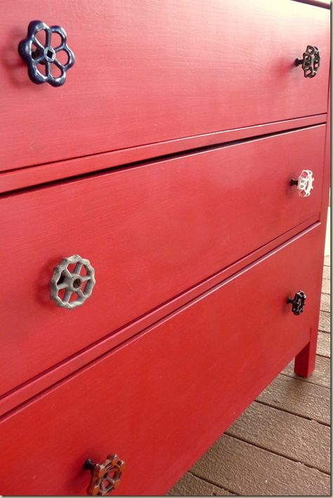 Red Fireman Dresser, New Knob Shop, and an Annie Sloan Chalk Paint Giveaway!! from Twice Lovely Firefighter Nursery, Fireman Room, Firefighter Bedroom, Fire Truck Bedroom, Fire Truck Room, Firefighter Room, Truck Room, Ideas Habitaciones, Firefighter Decor