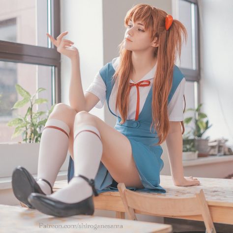 Sasha Holland, Asuka Cosplay, Evangelion Cosplay, Zettai Ryouiki, Asuka Langley, September 1st, Pose References, Figure Poses, Japan Girl