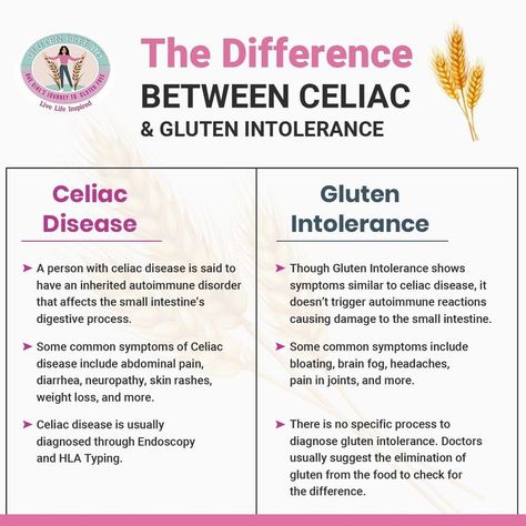 Celiac disease is often confused with gluten intolerance—they are by no means the same conditions. However, any errors made during the diagnosis could create serious health issues for the person suffering from either of these conditions. Gluten Free Jio is here to spread the word about celiac disease. So, here is a quick list of differences between celiac disease and gluten intolerance that will help you take the right step towards care. #GlutenFreeJio #CeliacDisease #GlutenIntolerance #Celiac Melatonin Foods, Gluten Intolerance Symptoms, Celiac Symptoms, Restaurant Tips, Irritable Bowel Disease, Gluten Free Info, What Is Gluten, Lower Back Pain Exercises, Going Gluten Free