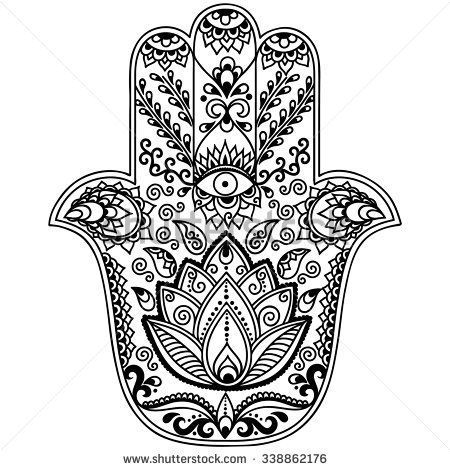 Hamsa Hand Coloring Page Hand Eye Tattoo, Hamsa Tattoo Design, Eye Tattoos, Tattoo Painting, Hamsa Art, Hamsa Design, Henna Drawings, Yoga Symbols, Hamsa Tattoo