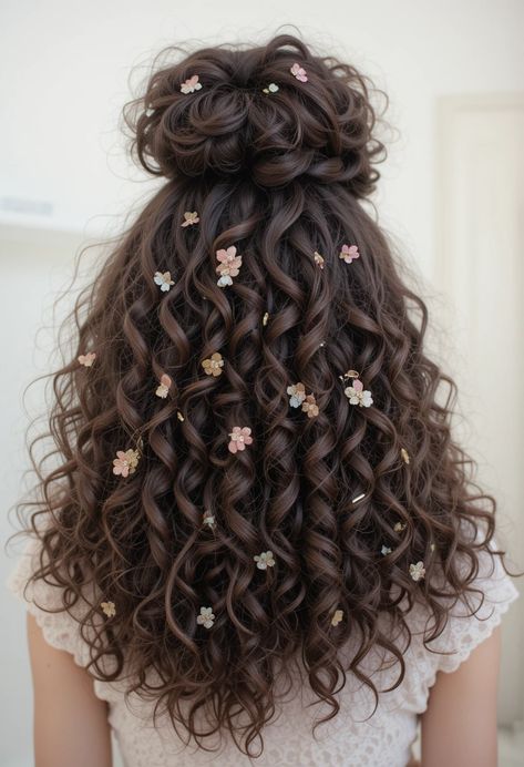 Looking for a stunning hairstyle idea? This curly half-up bun adorned with delicate floral accessories is perfect for weddings, parties, and special occasions! 🌿✨ Whether you want a bohemian vibe or an elegant touch, this hairstyle is a showstopper. 💕

📌 Save this Hair Style Idea for your next event look inspiration! 💫


#HairCare #BeautyTrends #HairStyleIdeas #CurlyHairGoals #WeddingHairInspo #BridalHairstyle #ElegantLooks Curly Hair Prom Hairstyles, Half Up Bun, Event Look, Hairstyle Idea, Floral Accessories, Gorgeous Hair, Half Up, Beauty Trends, Hair Goals