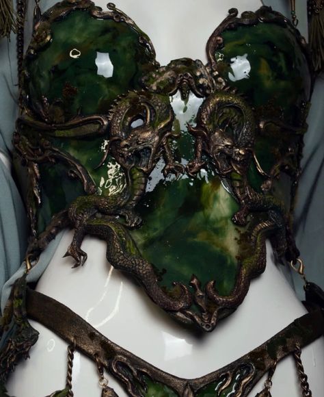 Joyce Spakman, Candy Makeup, Jade Dragon, Corset Fashion, Corset Belt, Fantasy Gowns, Fairytale Dress, Fantasy Jewelry, Fantasy Clothing