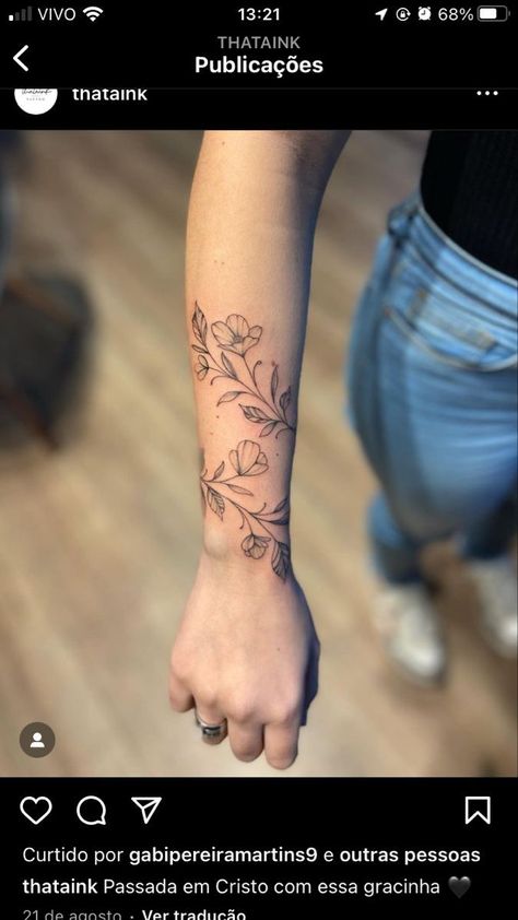 Delicate Floral Wrap Around Tattoo, Forearm Flower Wrap Tattoo, Floral Vine Wrist Tattoo, Floral Tattoo Design Wrap, Lily Flower Wrap Around Tattoo, Morning Glory Wrap Around Tattoo, Lower Arm Wrap Tattoos For Women, Poppy Vine Tattoo, Forearm Vine Tattoo Women