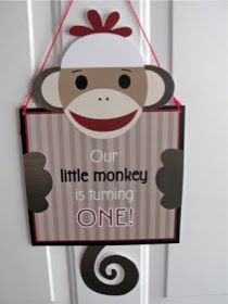 The Pursuit of Happiness: Connor's Sock Monkey 1st Birthday Party Monkey Party Ideas, Sock Monkey Birthday Party, Monkey Birthday Party, Sock Monkey Party, Sock Monkey Birthday, Cooking Crafts, Monkey Birthday Parties, Monkey Birthday, Pursuit Of Happiness