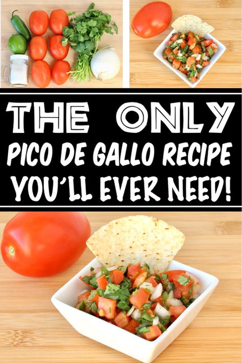 Pico de Galo Recipe Pico De Galo Recipes With Cucumber, Pico De Galo Recipes Authentic, How To Make Pico De Galo, Pico De Galo Recipes Easy, Pico De Galo Recipes, Fresh Salsa Recipe Homemade, Optavia Plan, Pico Recipe, Authentic Mexican Salsa