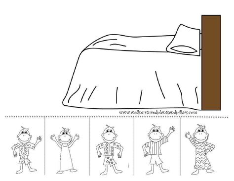 Five Little Monkeys Jumping on the Bed activities and FREE printables! 5 Little Monkeys Jumping On The Bed, Five Little Monkeys Jumping On The Bed, Bed Plants, Rhyming Preschool, Nursery Rhyme Crafts, Monkeys Jumping On The Bed, 5 Little Monkeys, Monkey Coloring Pages, Jumping On The Bed