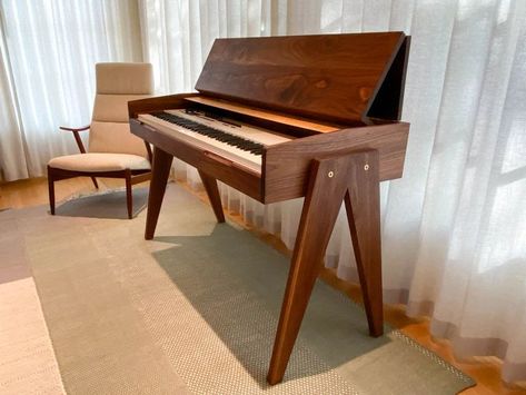 Piano Table, Piano Desk, Keyboard Desk, Electric Keyboard, Home Music Rooms, Wenge Wood, Studio Table, Digital Piano, Diy Wood Projects Furniture