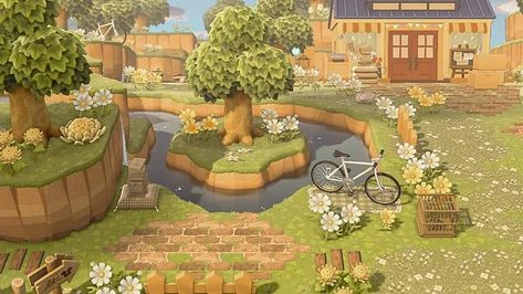 Acnh Sunken Valley, Acnh Big Area Ideas, Cottagecore Animal Crossing, Future Islands, Animal Crossing Funny, Forest Core, Animal Crossing Guide, Animal Crossing Wild World, Island Theme