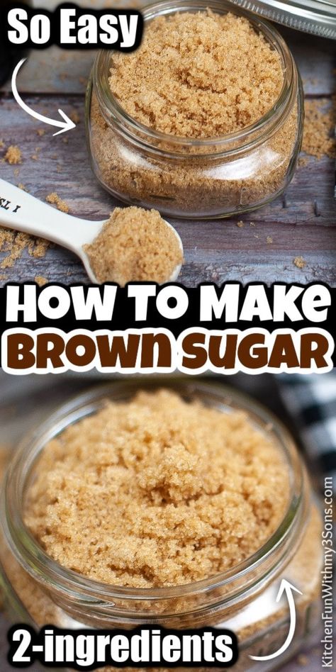 Brown Sugar Homemade, Substitute For Brown Sugar, Homemade Brown Sugar, Homemade Dry Mixes, Make Brown, Make Brown Sugar, Brown Sugar Recipes, Fantastic Recipes, Homemade Pantry