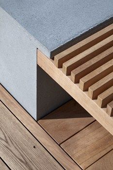 200 Gray’s Inn Road new landscaped terrace features thermo-treated American ash Concrete And Wood, Joinery Details, Urban Furniture, Concrete Wood, Street Furniture, Wooden Bench, Outdoor Wood, Furniture Details, Art Furniture