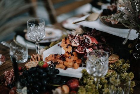 Punk Rock Boho & Festival Wedding Ideas | Festival Brides Dark Academia Food, Festival Wedding Ideas, Dark Academia Wedding, Themed Dinner Party, Alternative Wedding Inspiration, Bourbon Apple Cider, 1960s London, Burgundy Dahlia, Themed Dinner