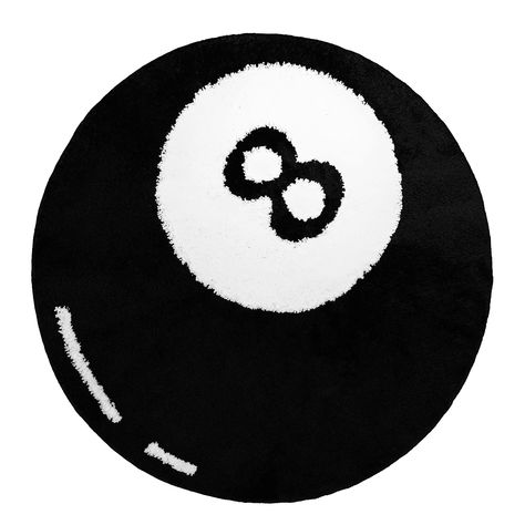 PRICES MAY VARY. Soft like a cloud - Sink your toes into the luxurious softness of our Magic Eight Ball Rug. Made with premium quality fluffy materials, this 8ball rug adds a cozy touch to your spaces Eye-Catching Design - This bape rug boasts a striking eight ball design that is a perfect choice for those seeking streetwear room decor, hypebeast room decor or y2k room decor aesthetic Built to Last - With a sturdy construction and easy-to-clean surface, these designer rugs are perfect for high-t Fun Carpet Ideas, Eight Ball Rug, Black Room Ideas Aesthetic, Magic 8 Ball Rug, Black And White Luxury Aesthetic, Record Rug, 8 Ball Rug, Y2k Rug, Cute Rugs For Bedrooms Aesthetic