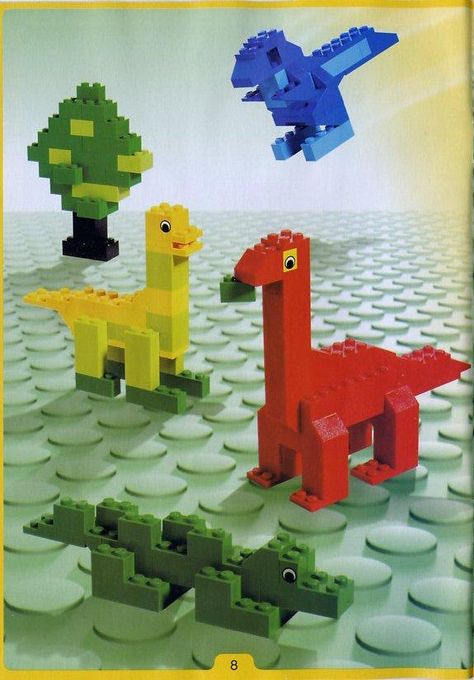 Old LEGO® Instructions | letsbuilditagain.com Lego Instructions Step By Step Dinosaur, Dino Lego, Lego Duck Instructions, Lego Dinosaurus, Old Lego Instructions, Lego Therapy, Lego Diy Crafts, Lego Basic, Instructions Lego