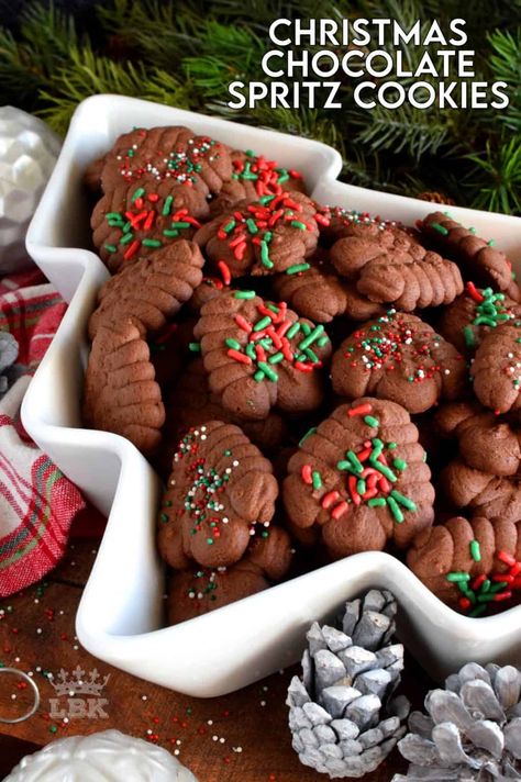 Spiced Christmas Jam, Chocolate Spritz Cookies, Cookie Press Recipes, Christmas Spritz Cookies, Spritz Cookie, Sweetened Condensed Milk Recipes, Spritz Cookie Recipe, Condensed Milk Cookies, Christmas Jam