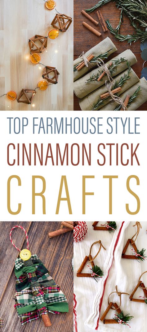 Diy Christmas Ornaments Cinnamon Sticks, Cute Easy Ornaments To Make, Cinnamon Stick Star Ornament, Diy Cinnamon Stick Christmas Ornaments, Cinnamon Crafts Christmas, Cinnamon Stick Trees, Ornaments With Cinnamon Sticks, Cinnamon Stick Nativity, Cinnamon Stick Christmas Tree Ornaments