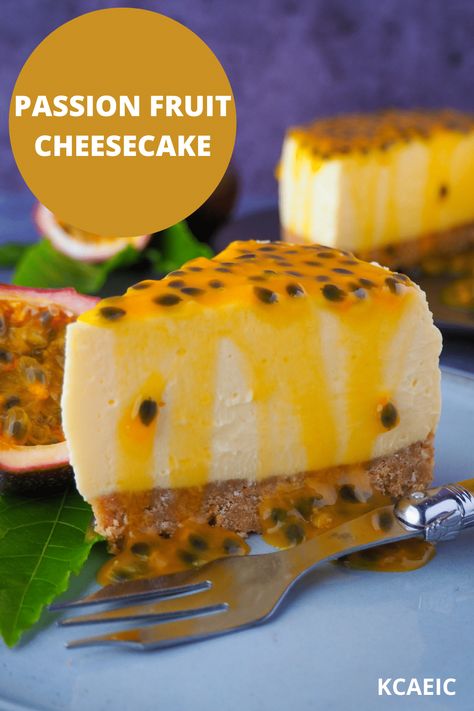 This passion fruit cheesecake is smooth, creamy and full of tangy passion fruit flavor. Wonderful on its own or with some homemade passion fruit coulis. Marshmallow Slice, Fruit Coulis, Passion Fruit Cheesecake, Jelly Cheesecake, Passion Fruit Cake, Passionfruit Cheesecake, Fruit Cheesecake, Passionfruit Recipes, Baked Fruit