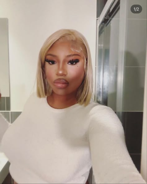 Blonde bob black girl hairstyles black girl hairstyle inspo ideas Ash Blonde Wig With Bangs, Blonde Bob Styles, Black Women Blonde Bob, Short Blonde Wig Hairstyles, Blonde Bob With Bangs Black Women, Ash Blonde Hair Bob, Short Blonde Bobs Black Women, Blond Bob Black Women, Wig Bob Hairstyles Black Women